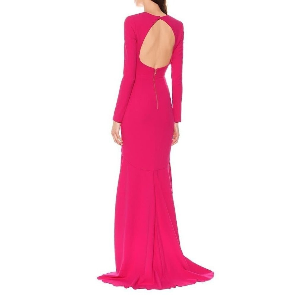 Rebecca Vallance BNWT Delilah Crepe Magenta Gown Women's Size 10 Dress RRP $795 - Picture 2 of 5